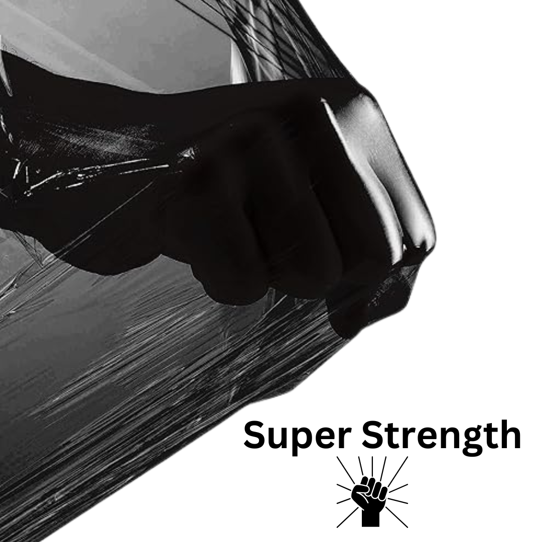 Pallet Wrap Stretch Film – Black, 18" x 20 Micron – Heavy Duty Hand Shrink Wrap, 4 Rolls