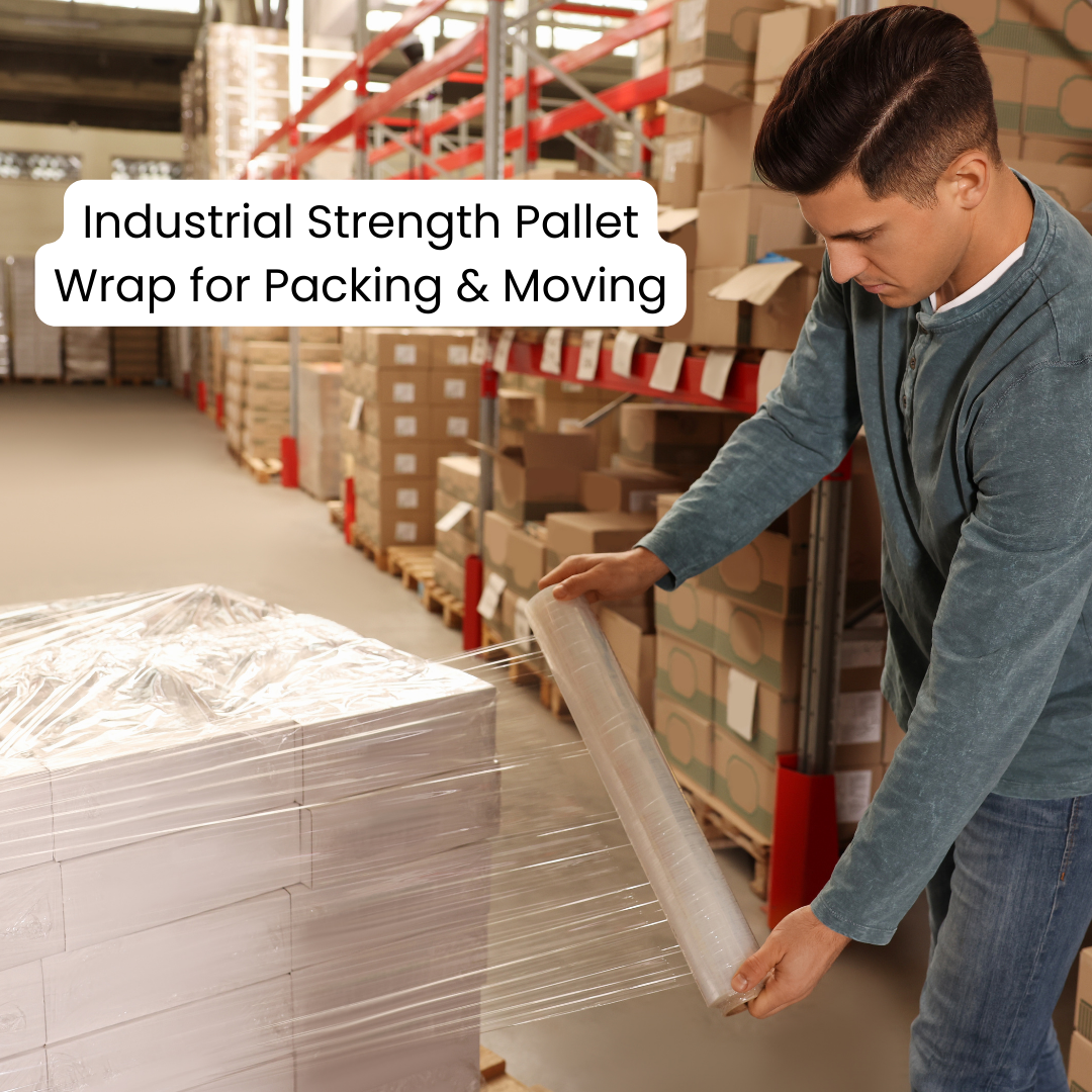 18" 20 Micron 80 Gauge Pallet Wrap Stretch Film – Hand Shrink Wrap, 6 Rolls