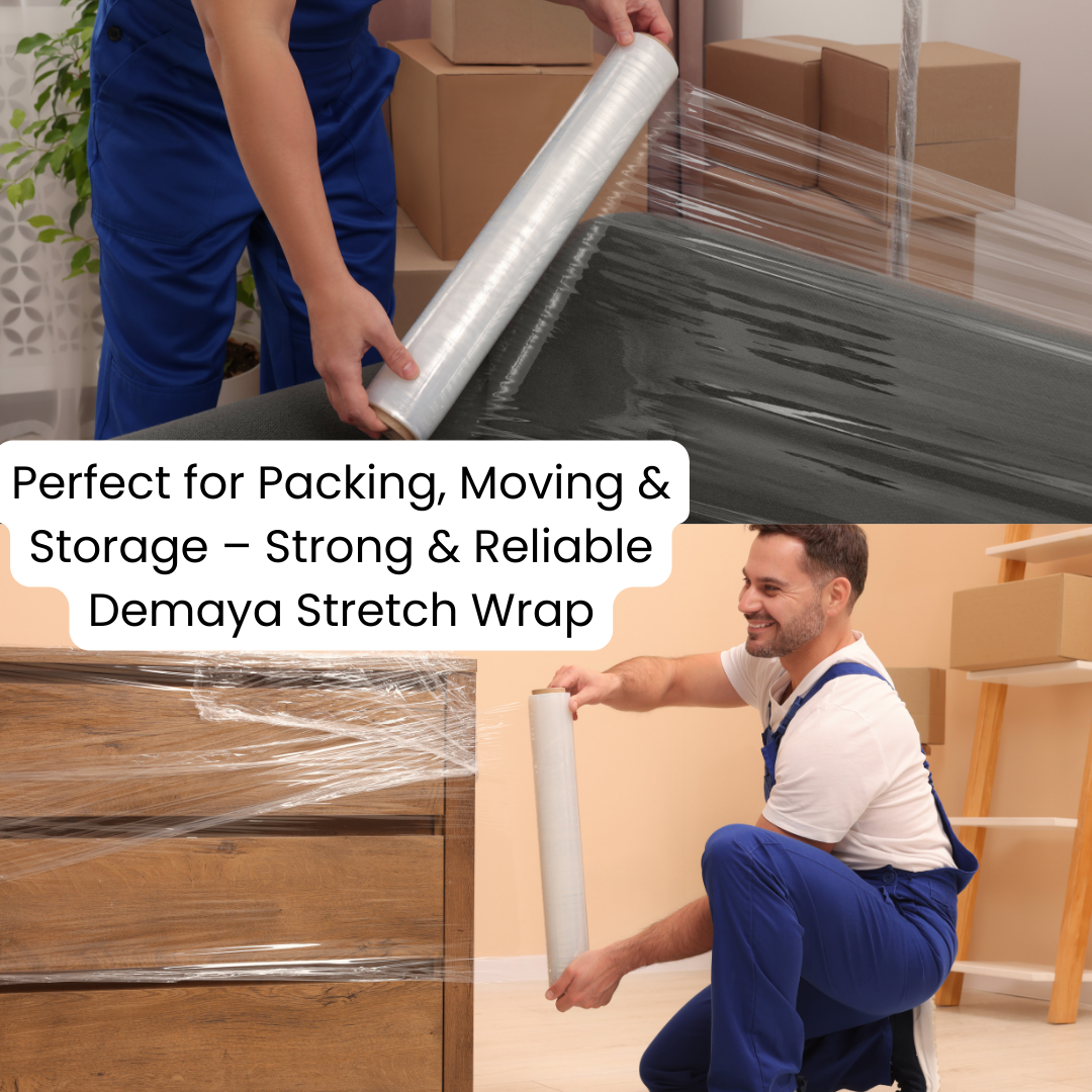 18" 20 Micron 80 Gauge Pallet Wrap Stretch Film – Hand Shrink Wrap, 6 Rolls