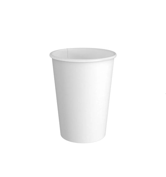 Paper Cups – Plain White, Single Wall, 12 oz – 1,000 Count Bulk Pack