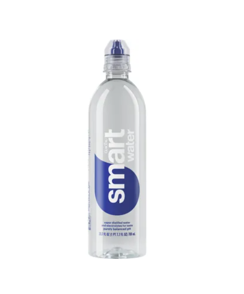 Glaceau Smartwater Sports Cap, 23.7 fl oz Bottles (24 Pack) | Vapor Distilled Premium Water with Electrolytes for Taste | Hydration On-the-Go