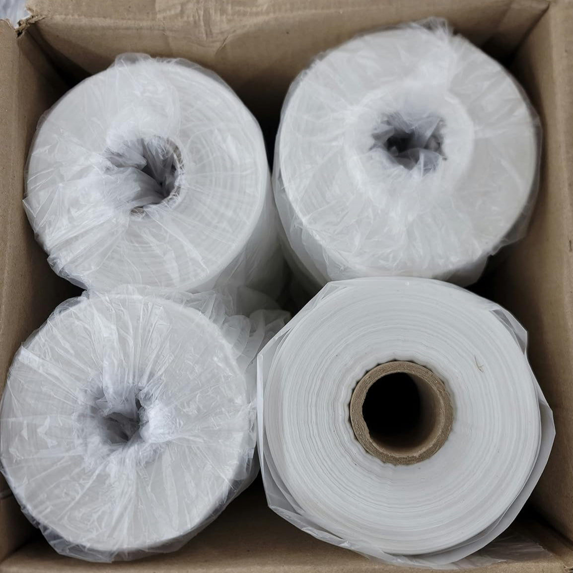 HDPE produce bags roll, 12x20 produce roll, clear produce bags 3000, grocery produce bags, perforated roll bags, market veggie bags, food service bag roll, 4 rolls 750 each.